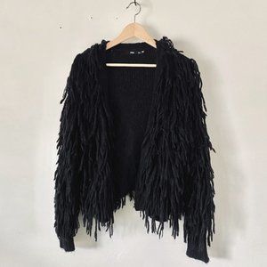 Sportsgirl (Australia) Black Shaggy Cardigan M/L